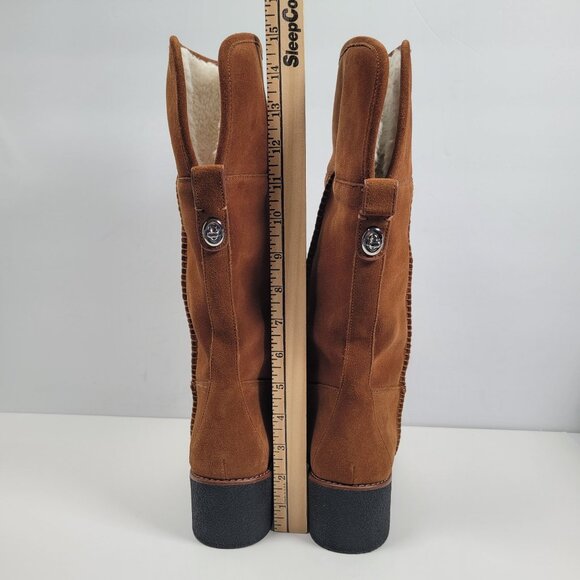 Coach Women's Brown Turnlock Shearling Boots G1011 US Size 8.5B - Picture 7 of 12